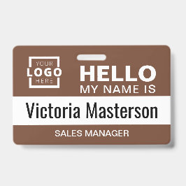 こんにちは私の名前 – ビジネスカスタム従業員名 バッジ