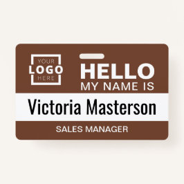 こんにちは私の名前 – ビジネスカスタム従業員名 バッジ