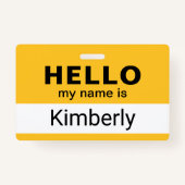 こんにちは私の名前 – ビジネスカスタム従業員名 バッジ (裏面)