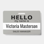 こんにちは私の名前 – ビジネスカスタム従業員名 バッジ (裏面)