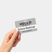 こんにちは私の名前 – ビジネスカスタム従業員名 バッジ (手持ち)