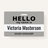 こんにちは私の名前 – ビジネスカスタム従業員名 バッジ (裏面)