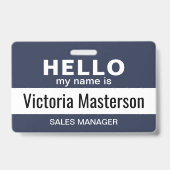 こんにちは私の名前 – ビジネスカスタム従業員名 バッジ (裏面)