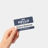 こんにちは私の名前 – ビジネスカスタム従業員名 バッジ (手持ち)