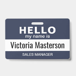こんにちは私の名前 – ビジネスカスタム従業員名 バッジ