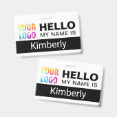 こんにちは私の名前 – ビジネスカスタム従業員名 バッジ (正面＆裏面)