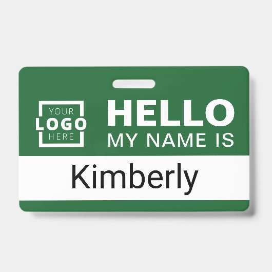 こんにちは私の名前 – ビジネスカスタム従業員名 バッジ (正面)