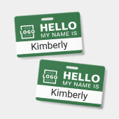 こんにちは私の名前 – ビジネスカスタム従業員名 バッジ (正面＆裏面)