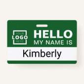 こんにちは私の名前 – ビジネスカスタム従業員名 バッジ (裏面)