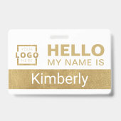 こんにちは私の名前 – ビジネスカスタム従業員名 バッジ (裏面)
