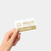 こんにちは私の名前 – ビジネスカスタム従業員名 バッジ (手持ち)