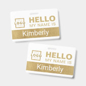 こんにちは私の名前 – ビジネスカスタム従業員名 バッジ (正面＆裏面)