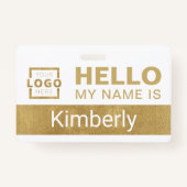 こんにちは私の名前 – ビジネスカスタム従業員名 バッジ (裏面)