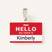 こんにちは私の名前 – ビジネスカスタム従業員名 バッジ (裏面クリップ)