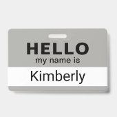 こんにちは私の名前 – ビジネスカスタム従業員名 バッジ (裏面)