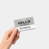 こんにちは私の名前 – ビジネスカスタム従業員名 バッジ (手持ち)