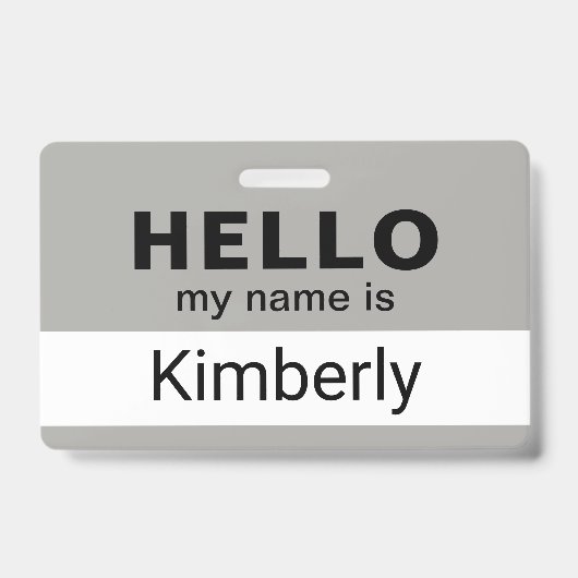 こんにちは私の名前 – ビジネスカスタム従業員名 バッジ (正面)