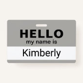 こんにちは私の名前 – ビジネスカスタム従業員名 バッジ (裏面)