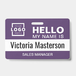 こんにちは私の名前 – ビジネスカスタム従業員名 バッジ