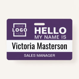こんにちは私の名前 – ビジネスカスタム従業員名 バッジ