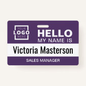 こんにちは私の名前 – ビジネスカスタム従業員名 バッジ (裏面)