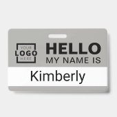 こんにちは私の名前 – ビジネスカスタム従業員名 バッジ (裏面)