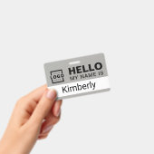 こんにちは私の名前 – ビジネスカスタム従業員名 バッジ (手持ち)