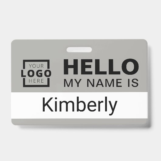 こんにちは私の名前 – ビジネスカスタム従業員名 バッジ (正面)
