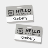 こんにちは私の名前 – ビジネスカスタム従業員名 バッジ (正面＆裏面)