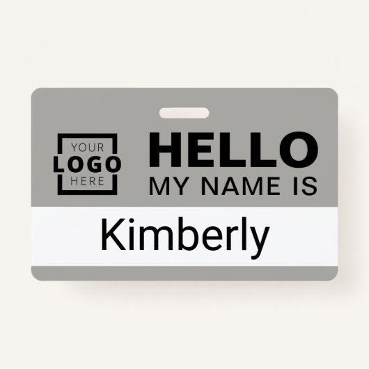 こんにちは私の名前 – ビジネスカスタム従業員名 バッジ (正面)