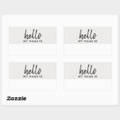 こんにちは私の名前 |ミニマルモダンリストスクリプト 長方形シール (シート)