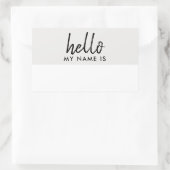 こんにちは私の名前 |ミニマルモダンリストスクリプト 長方形シール (バッグ)