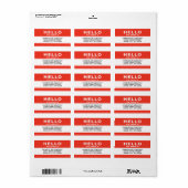 こんにちは私の名前: ラベル (フルシート)