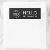 こんにちは私の名前 |ロゴカスタムミニマルモダンリスト 長方形シール (バッグ)