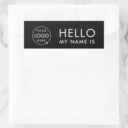 こんにちは私の名前 |ロゴカスタムミニマルモダンリスト 長方形シール (バッグ)