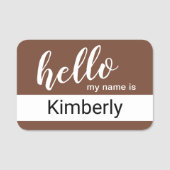 こんにちは私の名前 – 書モダン道のカスタム 名札 (正面)