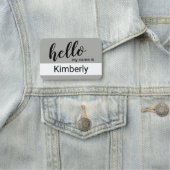 こんにちは私の名前 – 書モダン道のカスタム 名札 (インサイチュ)