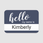 こんにちは私の名前 – 書モダン道のカスタム 名札 (正面)