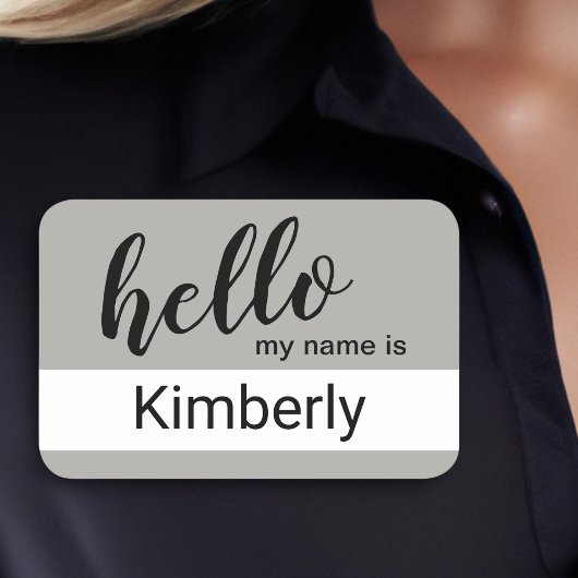 こんにちは私の名前 – 書モダン道のカスタム 名札