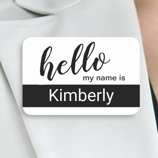 こんにちは私の名前 – 書モダン道のカスタム 名札