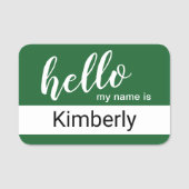 こんにちは私の名前 – 書モダン道のカスタム 名札 (正面)