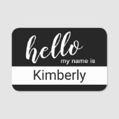 こんにちは私の名前 – 書モダン道のカスタム 名札 (正面)