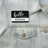 こんにちは私の名前 – 書モダン道のカスタム 名札 (インサイチュ)