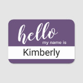 こんにちは私の名前 – 書モダン道のカスタム 名札 (正面)