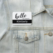 こんにちは私の名前 – 書モダン道のカスタム 名札 (インサイチュ)