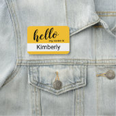 こんにちは私の名前 – 書モダン道のカスタム 名札 (インサイチュ)