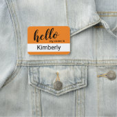 こんにちは私の名前 – 書モダン道のカスタム 名札 (インサイチュ)