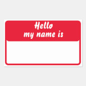 こんにちは私の名前 長方形シール (正面)