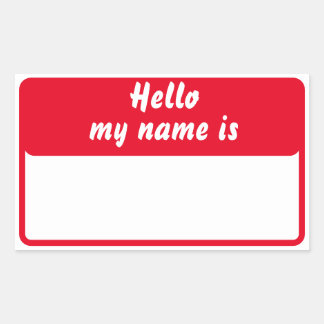 こんにちは私の名前 長方形シール