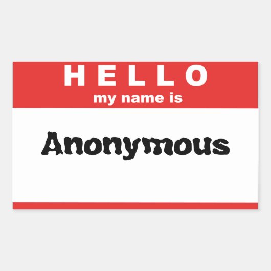 こんにちは私の名前 長方形シール (正面)